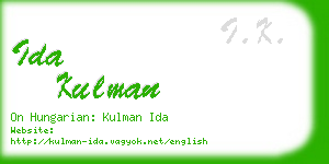 ida kulman business card